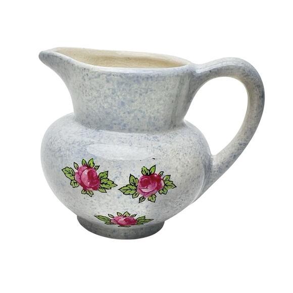 Vintage Mini Creamer And Bowl Lancaster Sandland Pink Flowers Hanley England - Picture 10 of 16